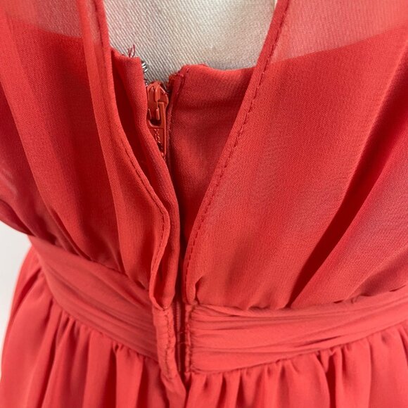 Alfred Angelo Red Halter Maxi Jumpsuit With Sheer Overlay Size 0 - Picture 6 of 8